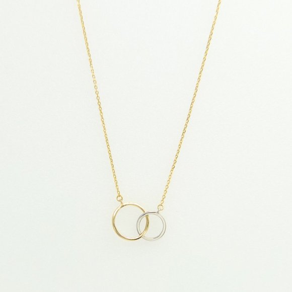 Soleil 14K Gold Layered Silver Circles Necklace - Picture 2 of 10